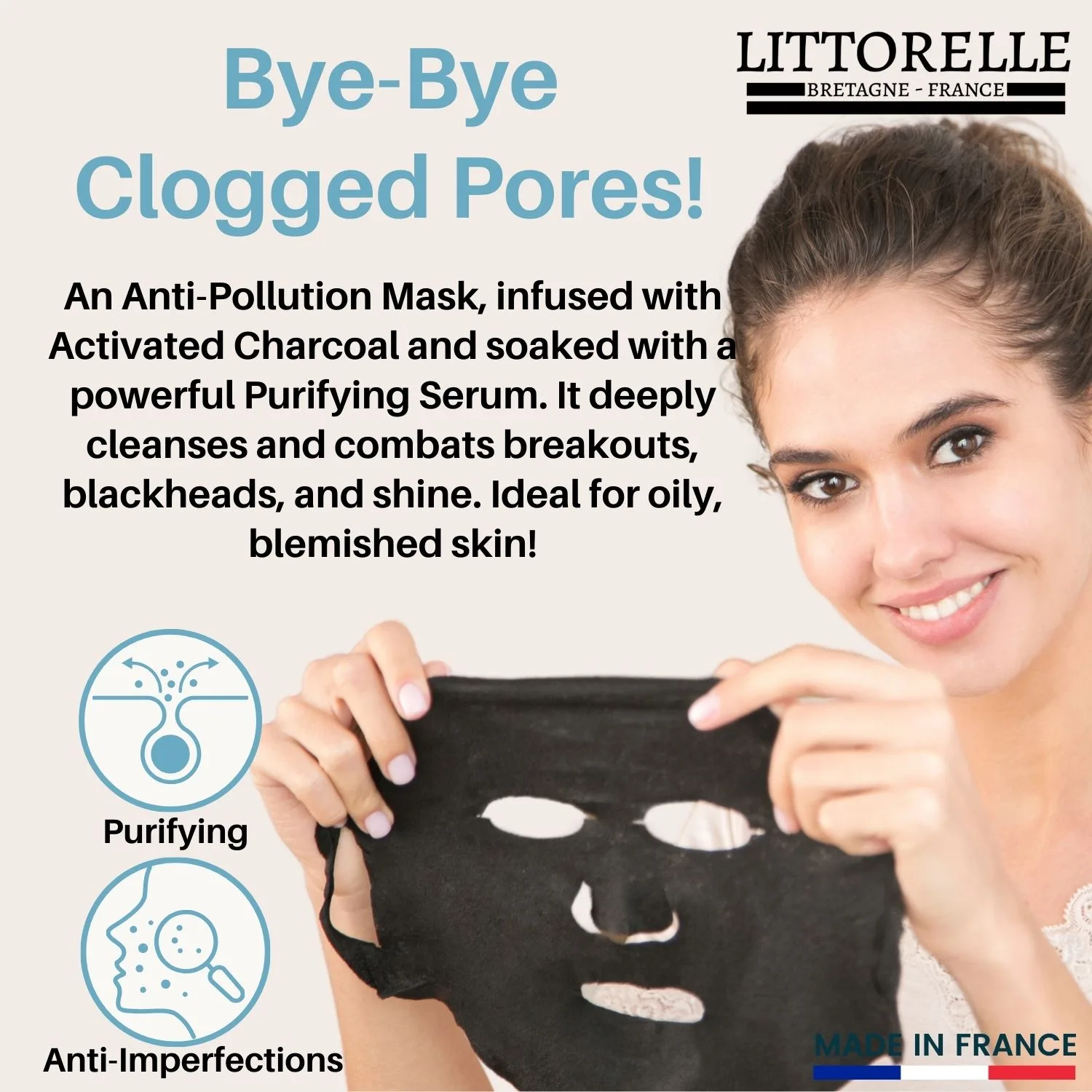 Purifying Charcoal Sheet Mask – Littorelle Cosmetics
