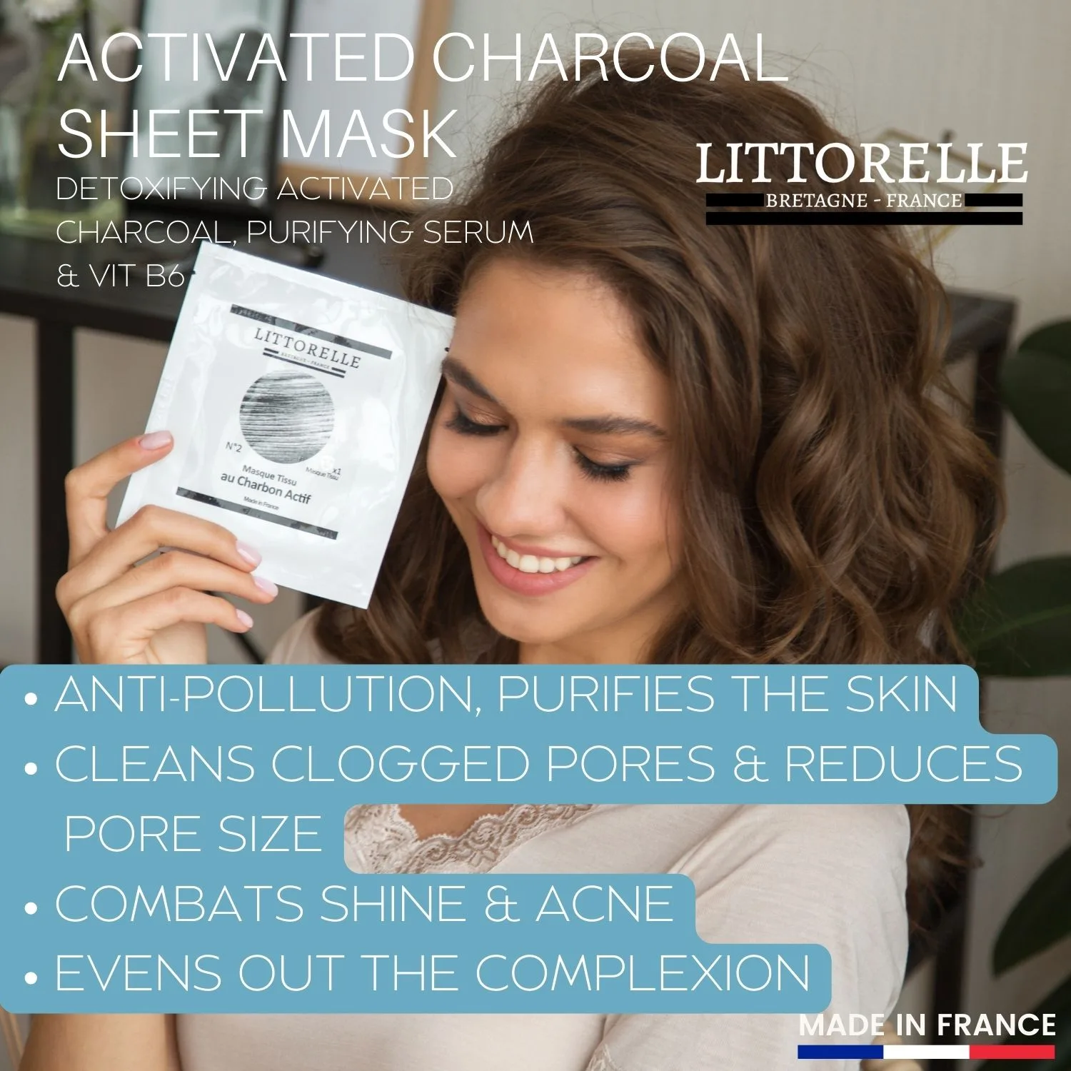 Purifying Charcoal Sheet Mask – Littorelle Cosmetics