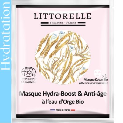 Masque Hydra-Boost & Anti-âge à l&rsquo;eau d&rsquo;Orge bio – Certifié Bio