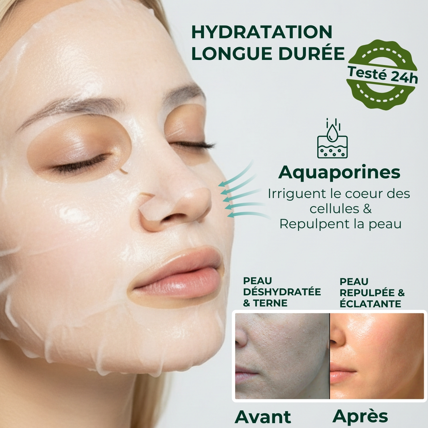 masque biocellulose hydratant apaisant